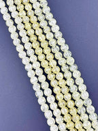 8mm Glass Crackle Beads Strand Yellow