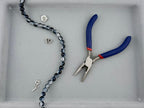 8mm Glass Crackle Beads Strand Black-Blue