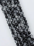 8mm Glass Crackle Beads Strand Black-Clean