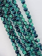 8mm Glass Crackle Beads Strand Green-Blue