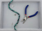 8mm Glass Crackle Beads Strand Green-Blue