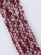 8mm Glass Crackle Beads Strand Red-White
