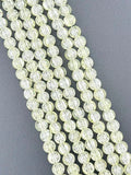8mm Glass Crackle Beads Strand Yellow