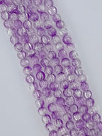 8mm Glass Crackle Beads Strand Pink-White