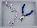 8mm Glass Crackle Beads Strand Pink-White