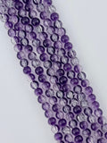 8mm Glass Crackle Beads Strand Purple-White