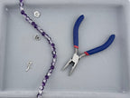 8mm Glass Crackle Beads Strand Purple-White