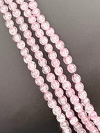 8mm Glass Crackle Beads Strand Light Pink