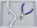 10mm Glass Crackle Beads Strand Blue-Yellow