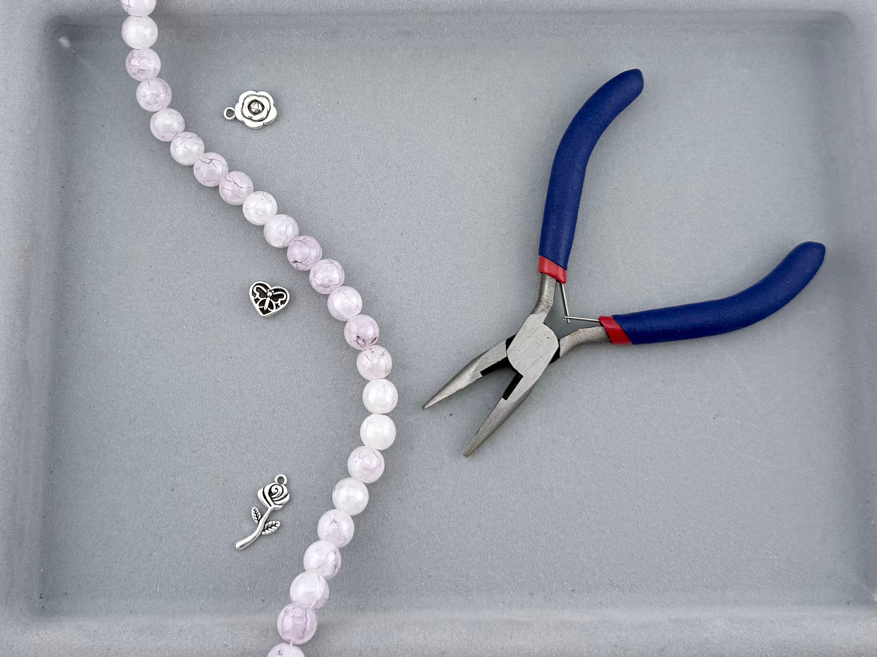 10mm Glass Crackle Beads Strand Light-Purple