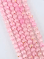 10mm Glass Crackle Beads Strand Pink