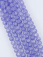 10mm Glass Crackle Beads Strand Purple