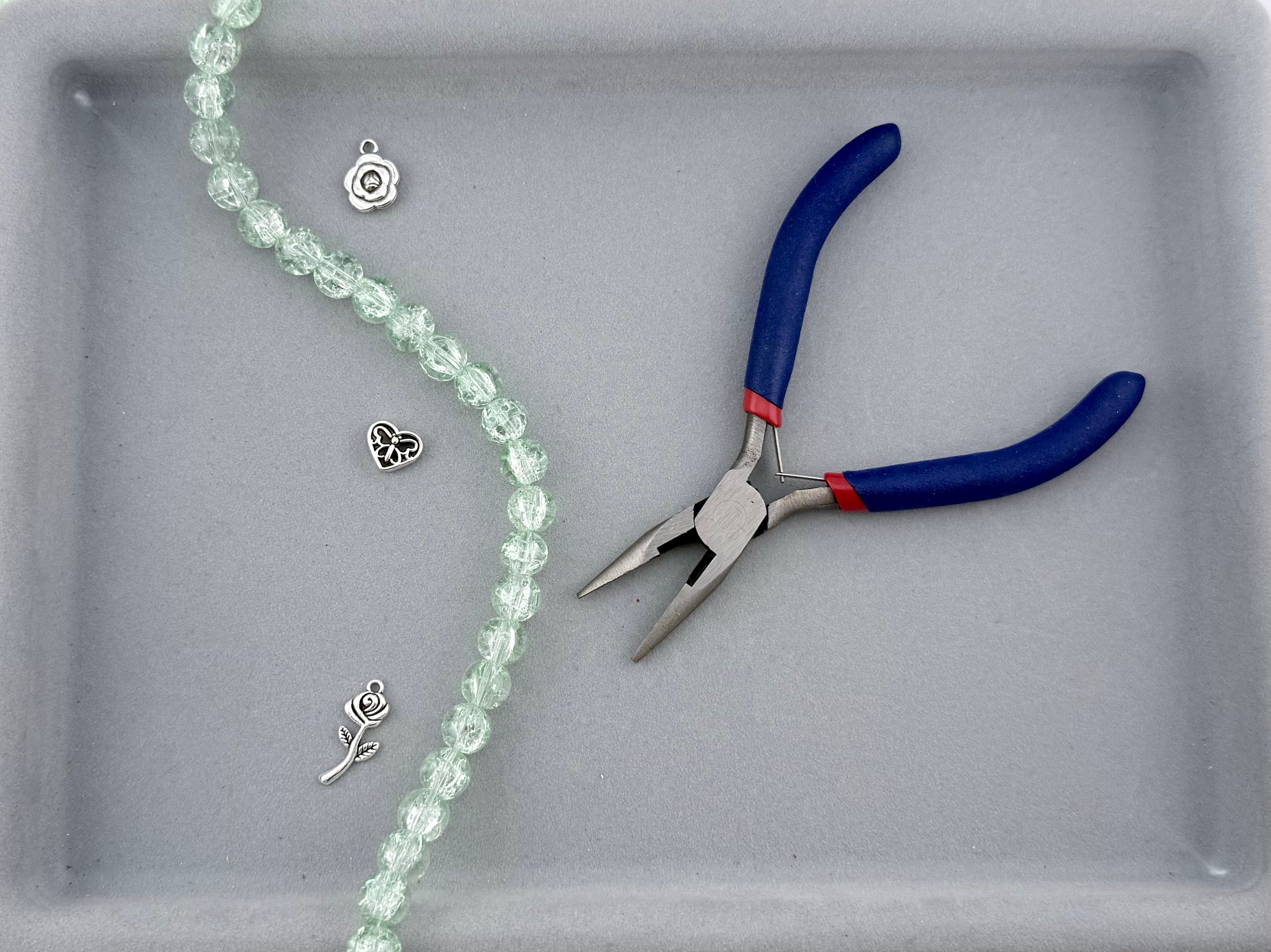 10mm Glass Crackle Beads Strand Light Green