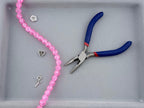 10mm Glass Crackle Beads Strand Pink