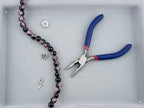 10mm Glass Crackle Beads Strand Black-Pink