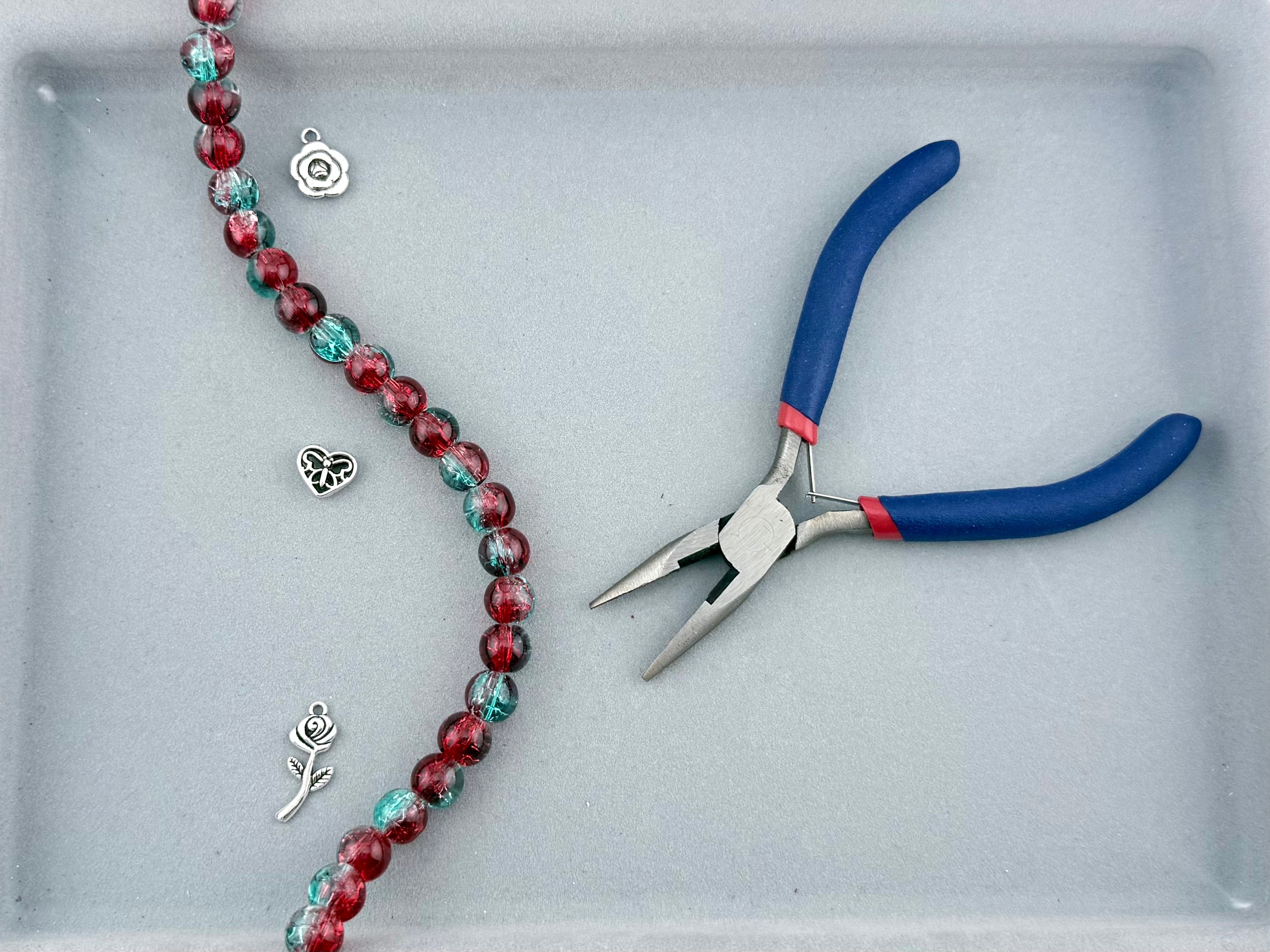 10mm Glass Crackle Beads Strand Red-Green