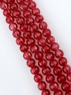10mm Glass Crackle Beads Strand Red