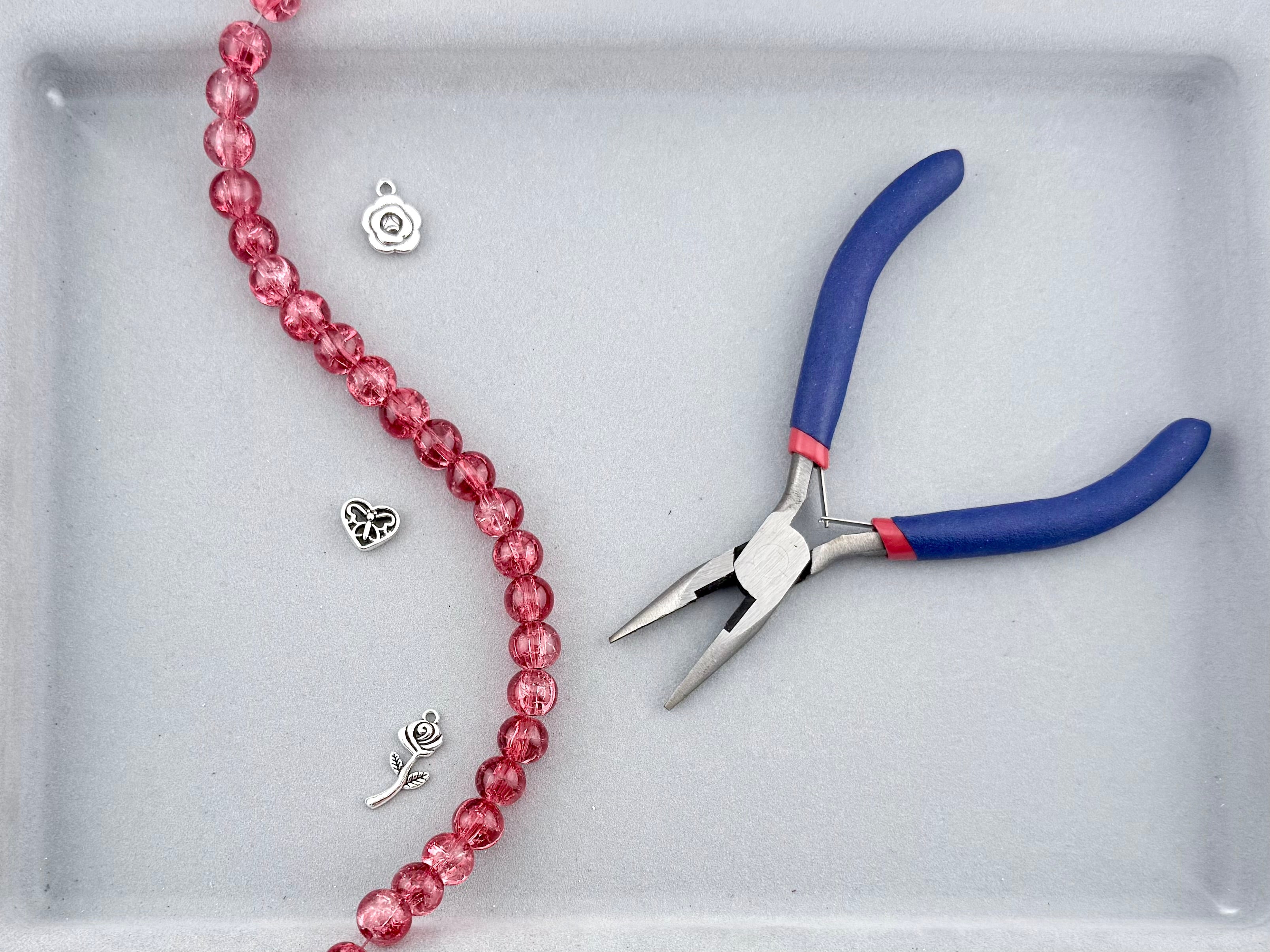 10mm Glass Crackle Beads Strand Red