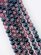 10mm Glass Crackle Beads Strand Black-Red