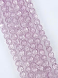 10mm Glass Crackle Beads Strand Light Pink