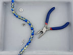 10mm Glass Crackle Beads Strand Blue-Yellow
