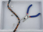 10mm Glass Crackle Beads Strand Orange-Blue