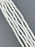 3mm Pearl Glass Round Beads Strand White