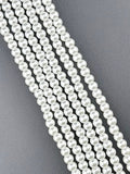 6mm Pearl Glass Round Beads Strand White