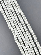 6mm Pearl Glass Round Beads Strand White