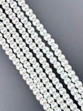 8mm Pearl Glass Round Beads Strand White
