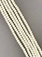 4mm Pearl Glass Round Beads Strand Cream