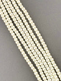 3mm Pearl Glass Round Beads Strand Cream