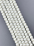 8mm Pearl Glass Round Beads Strand Cream