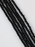 3mm Pearl Glass Round Beads Strand Black