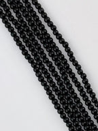 3mm Pearl Glass Round Beads Strand Black