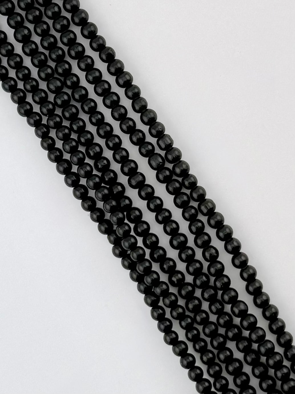 4mm Pearl Glass Beads Strand Black