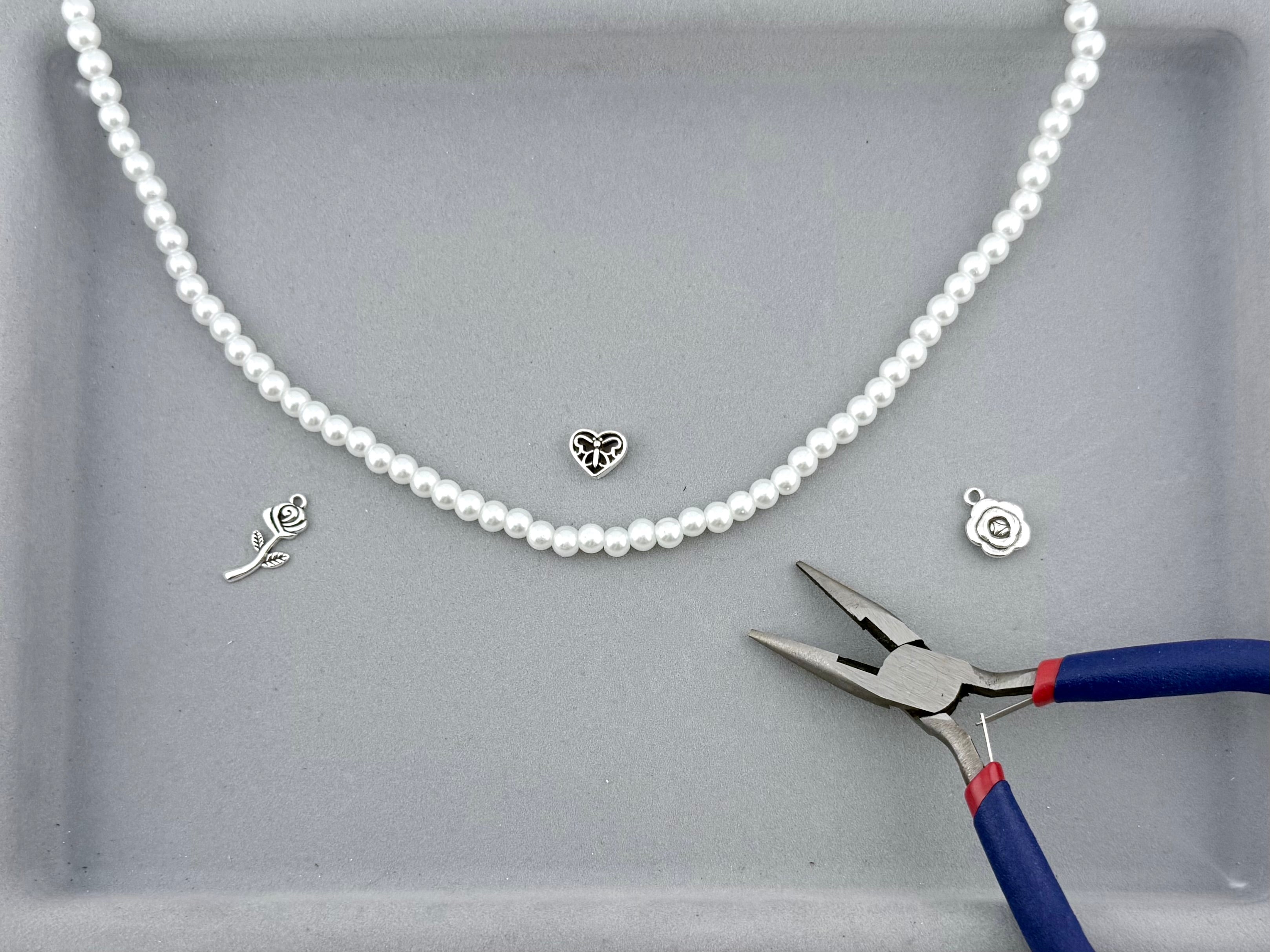 6mm Pearl Glass Round Beads Strand White