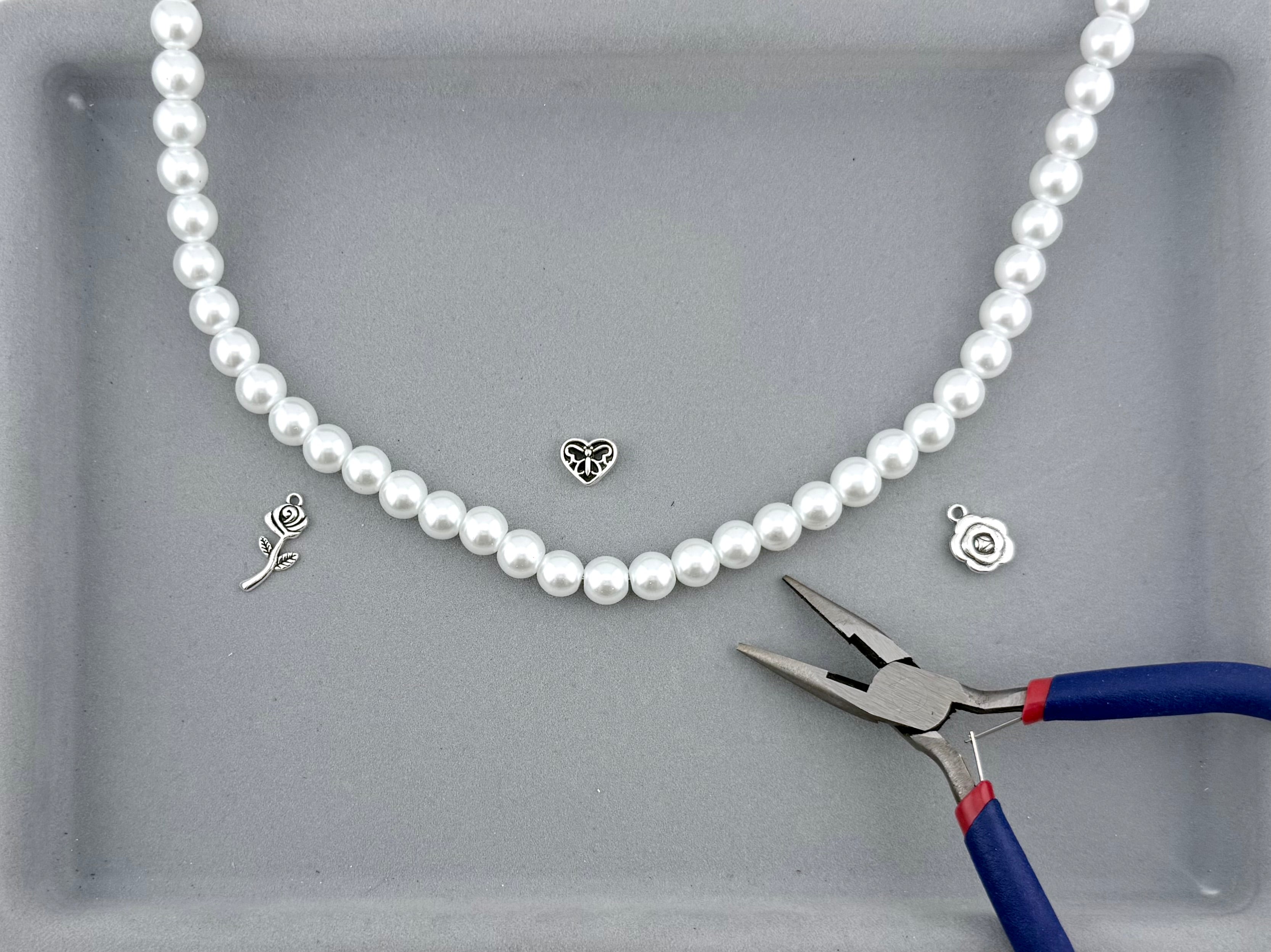 10mm Pearl Glass Round Beads Strand White