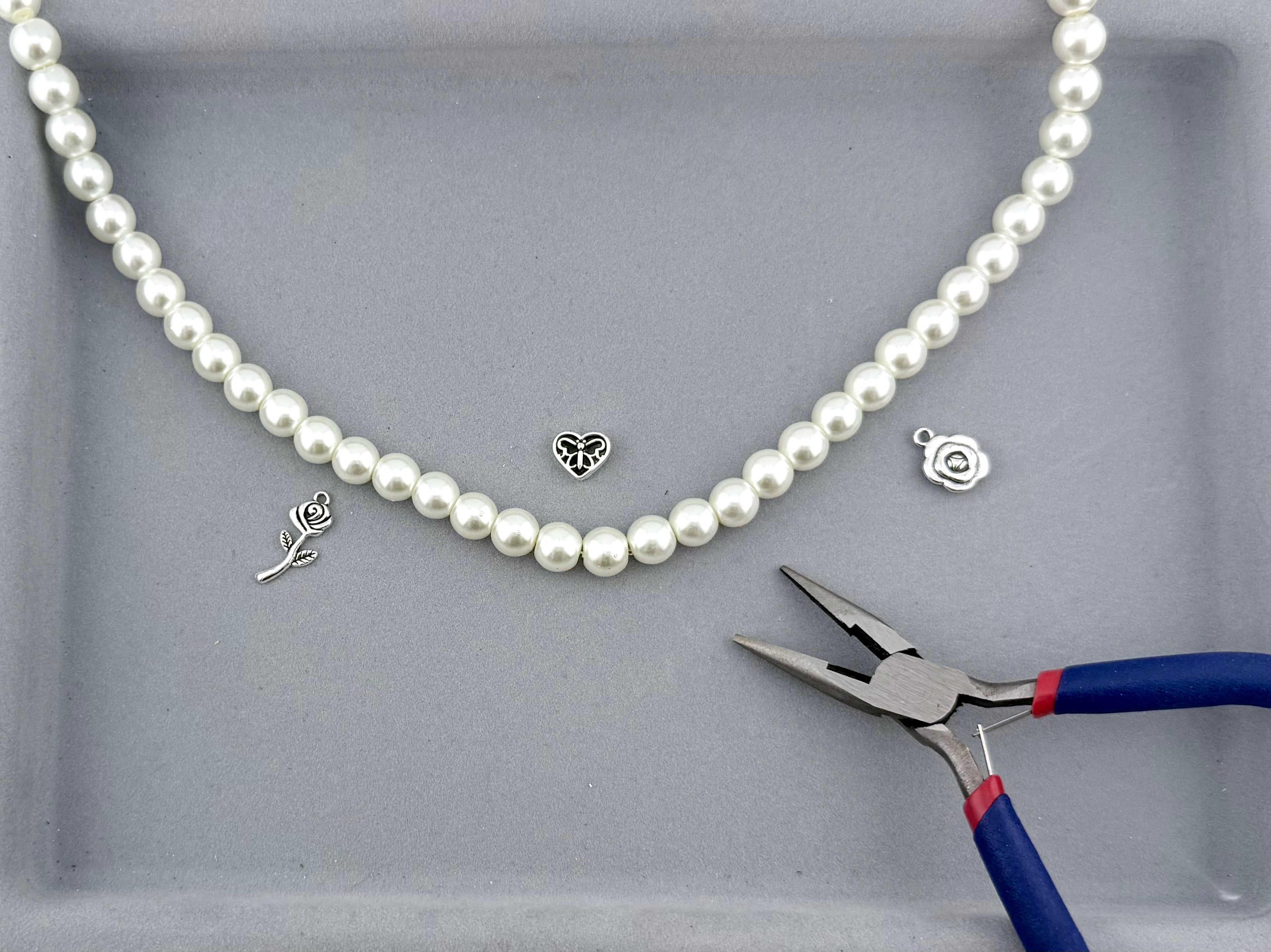 10mm Pearl Glass Round Beads Strand Cream