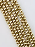 8mm Pearl Glass Round Beads Strand Gold