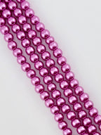 8mm Pearl Glass Round Beads Strand Pink