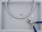 8mm Pearl Glass Round Beads Silver