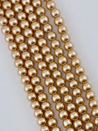8mm Pearl Glass Round Beads Yellow
