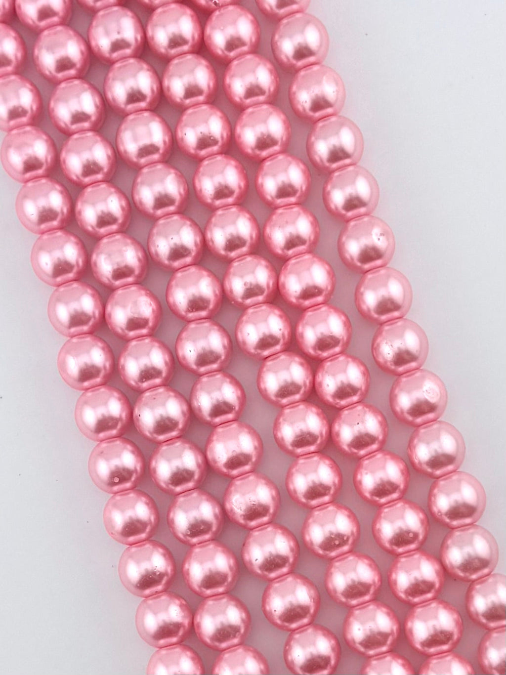 10mm Pearl Glass Round Beads Pink