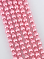 10mm Pearl Glass Round Beads Pink