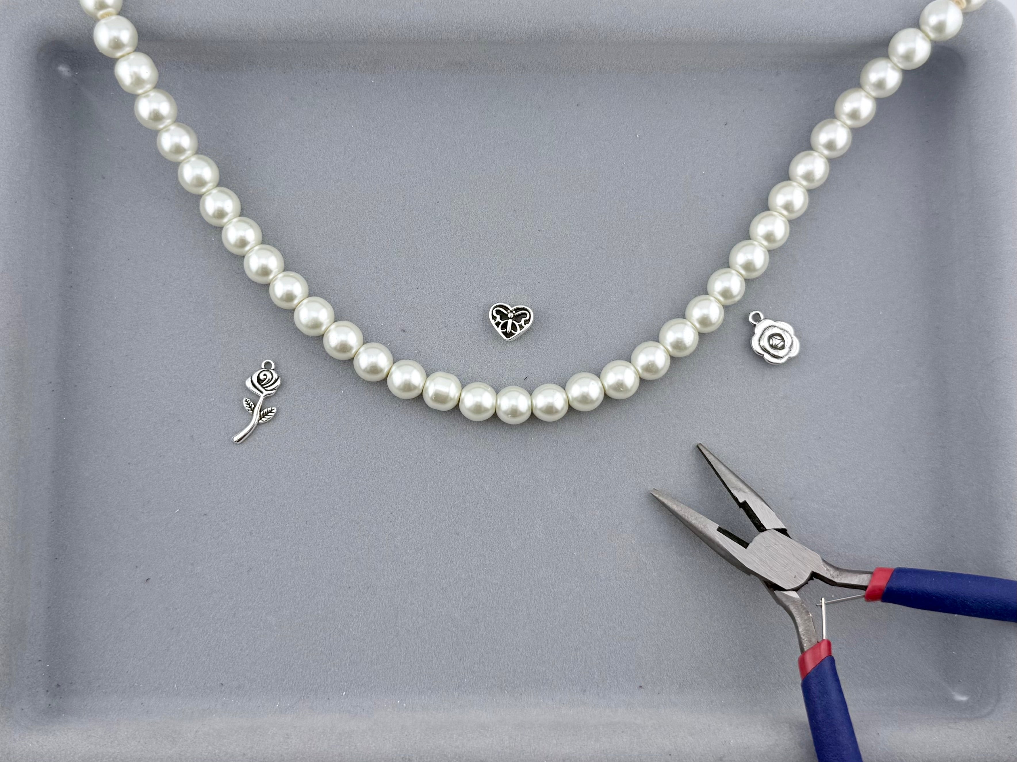 10mm Pearl Glass Round Beads White