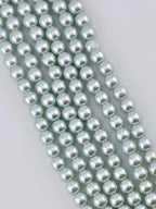 8mm Pearl Glass Round Beads Light-Aqua