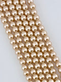8mm Pearl Glass Round Beads Yellow