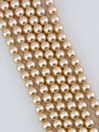 8mm Pearl Glass Round Beads Yellow