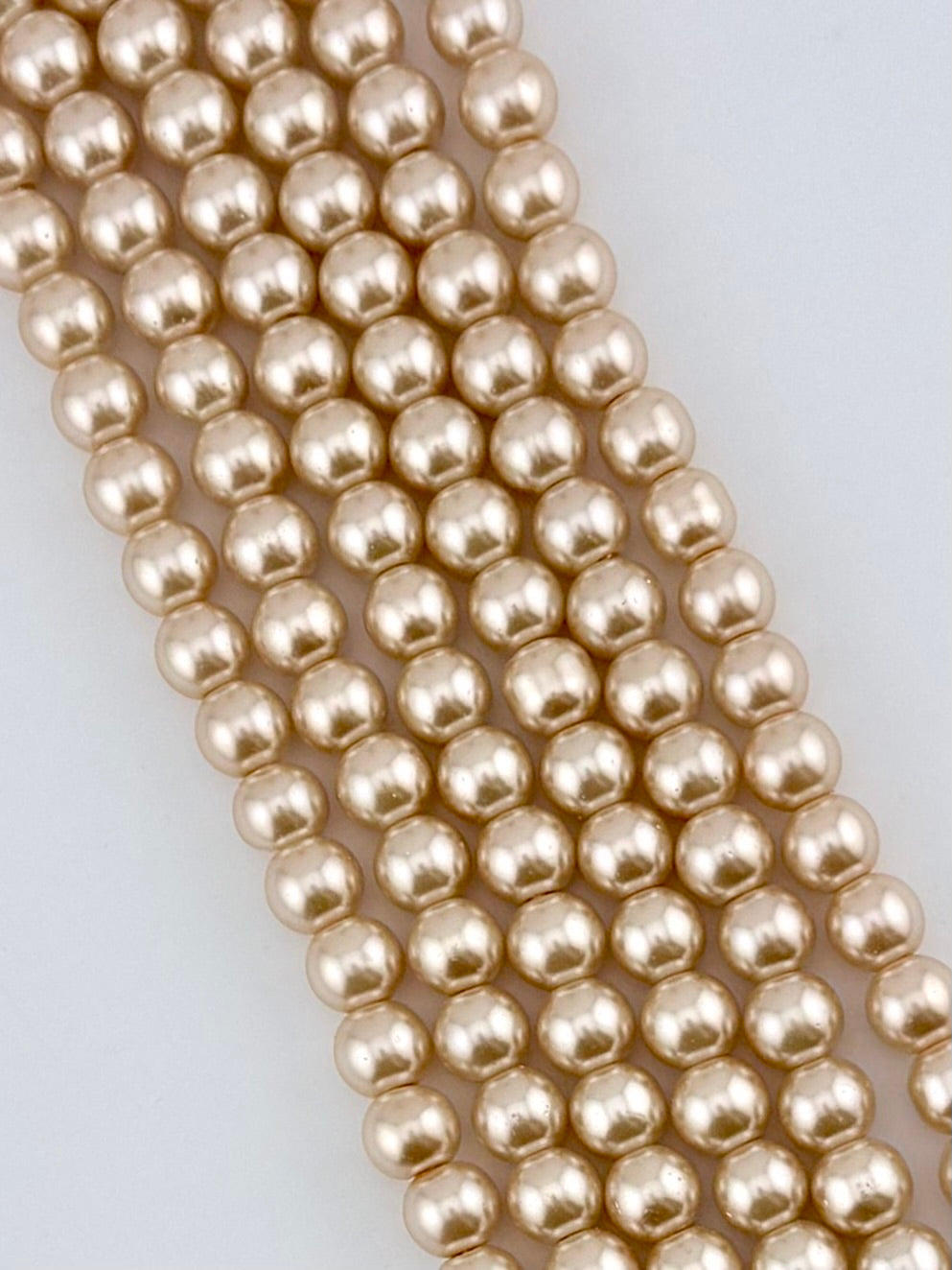 8mm Pearl Glass Round Beads Yellow